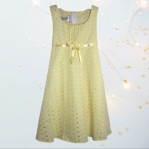 Ashley Ann Embroidered Eyelet Yellow Dress